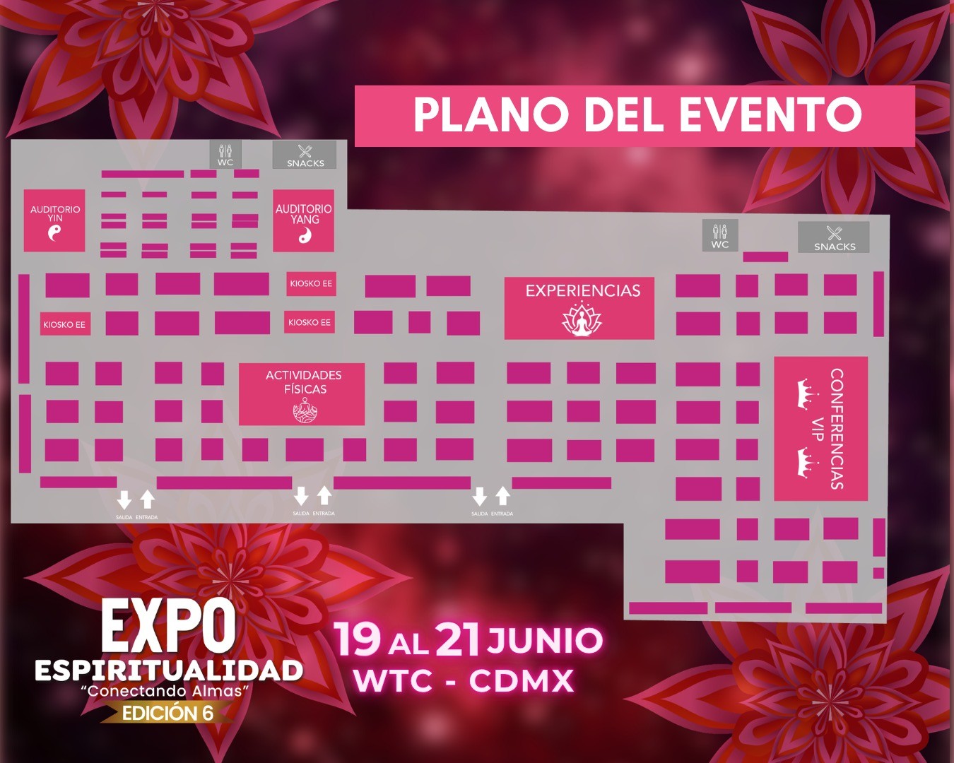 Plano del evento Expo Espiritualidad WTC CDMX